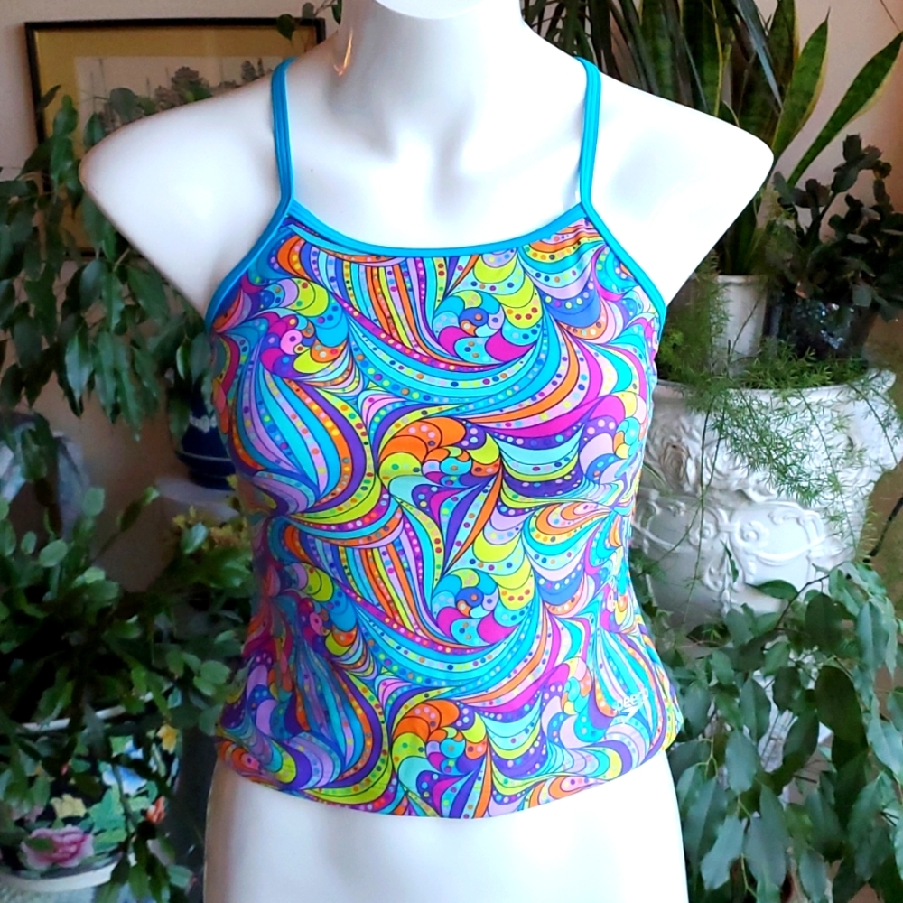 Speedo multi color swimsuit top size 16
